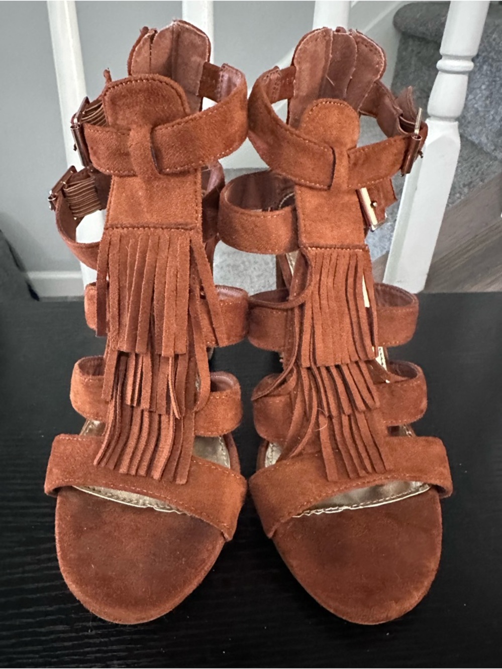 Hot Tomato Fringe Heals - Size 7.5